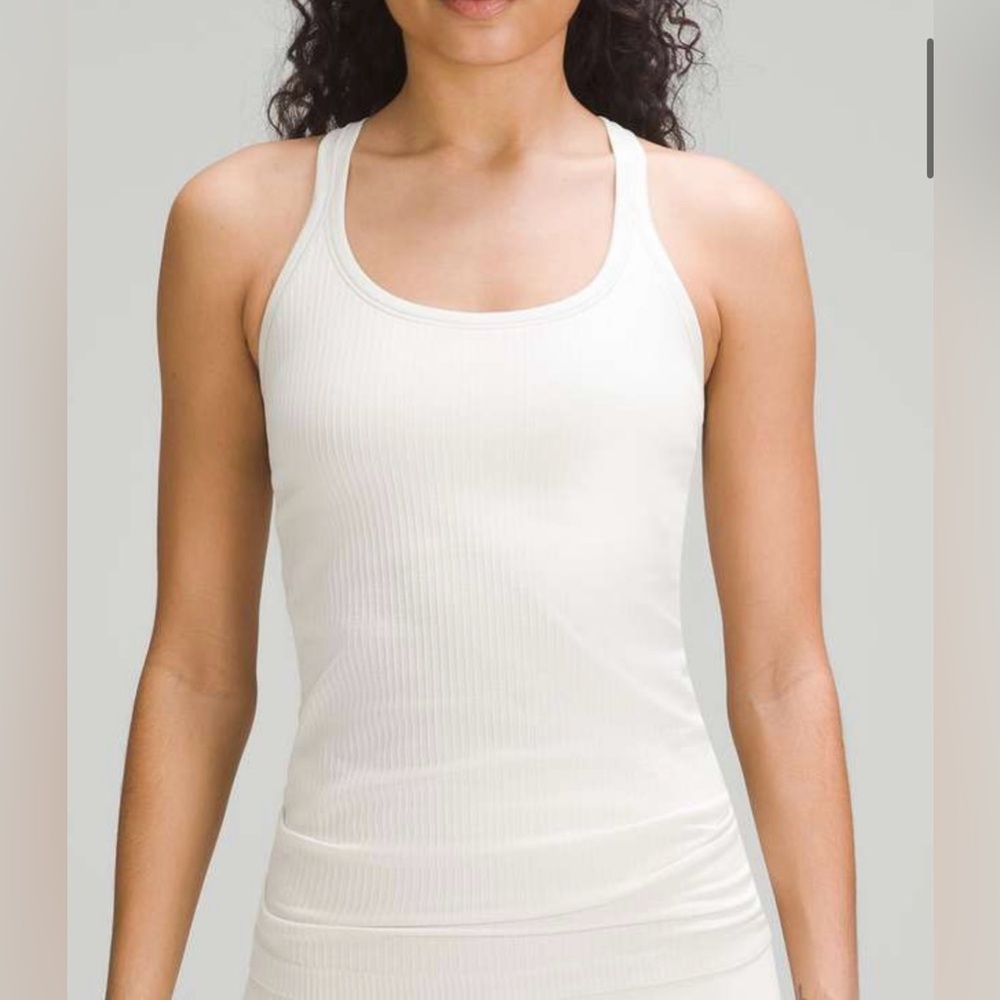 Lululemon Ebb to Street Tank Top Light Support, B/C Cup in color Bone Size 4